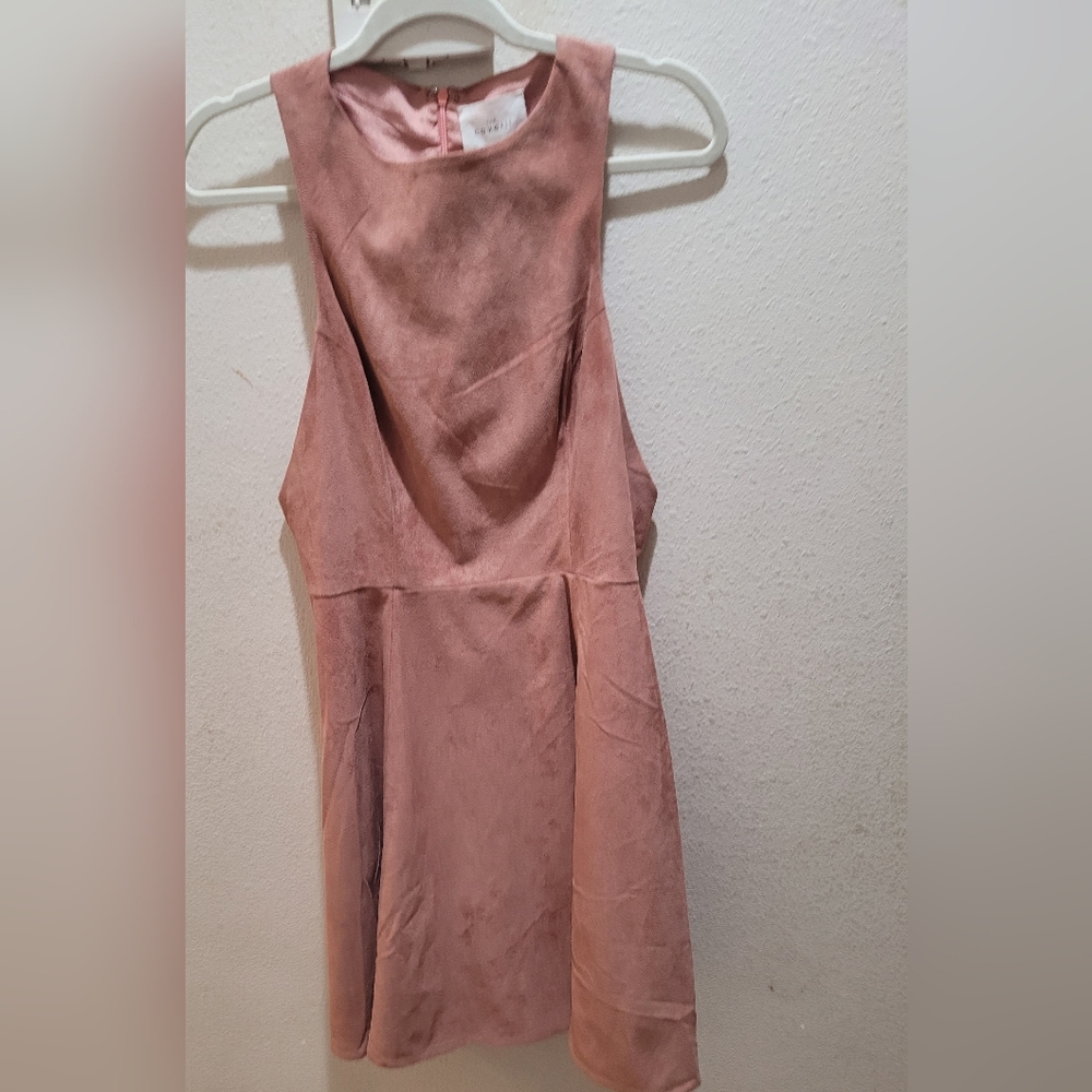 Mauve pink Aline dress, Suede feel, NWT